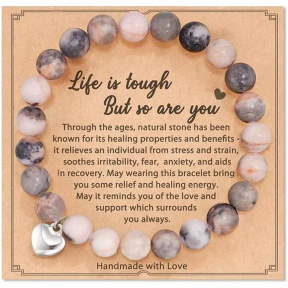 Natural stone healing bracelet for women get well soon gift inspirational jewelr - Picture 1 of 7